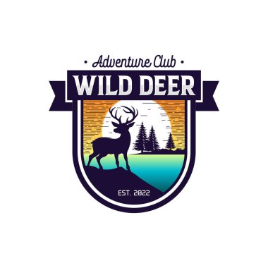 Avcılık kulübü tasarımı için Geyik avı hanedan rozeti