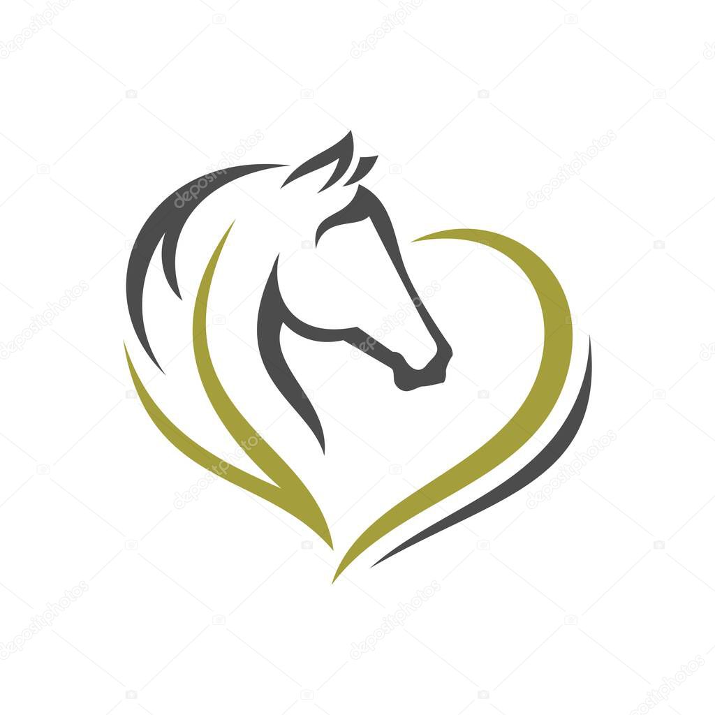 Horse Love logo Design Vector illustration