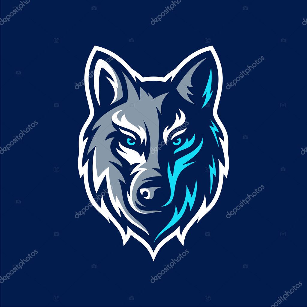 Wolves mascot esport logo character design for wolf gaming and sport