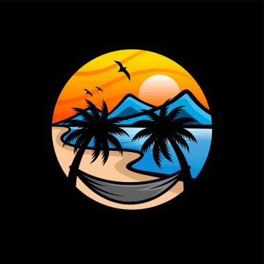 summer beach logo vector illustration