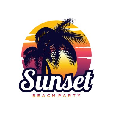 summer beach logo vector illustration