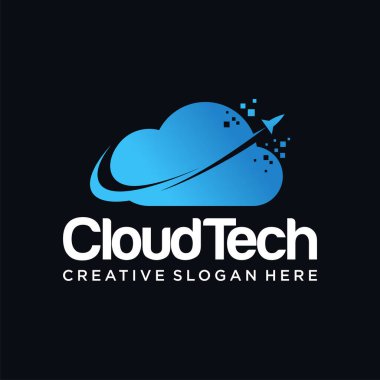 Cloud Tech Logosu Soyut Yaratıcı Bulut Logo vektör şablonu