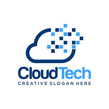 Cloud Tech Logosu Soyut Yaratıcı Bulut Logo vektör şablonu