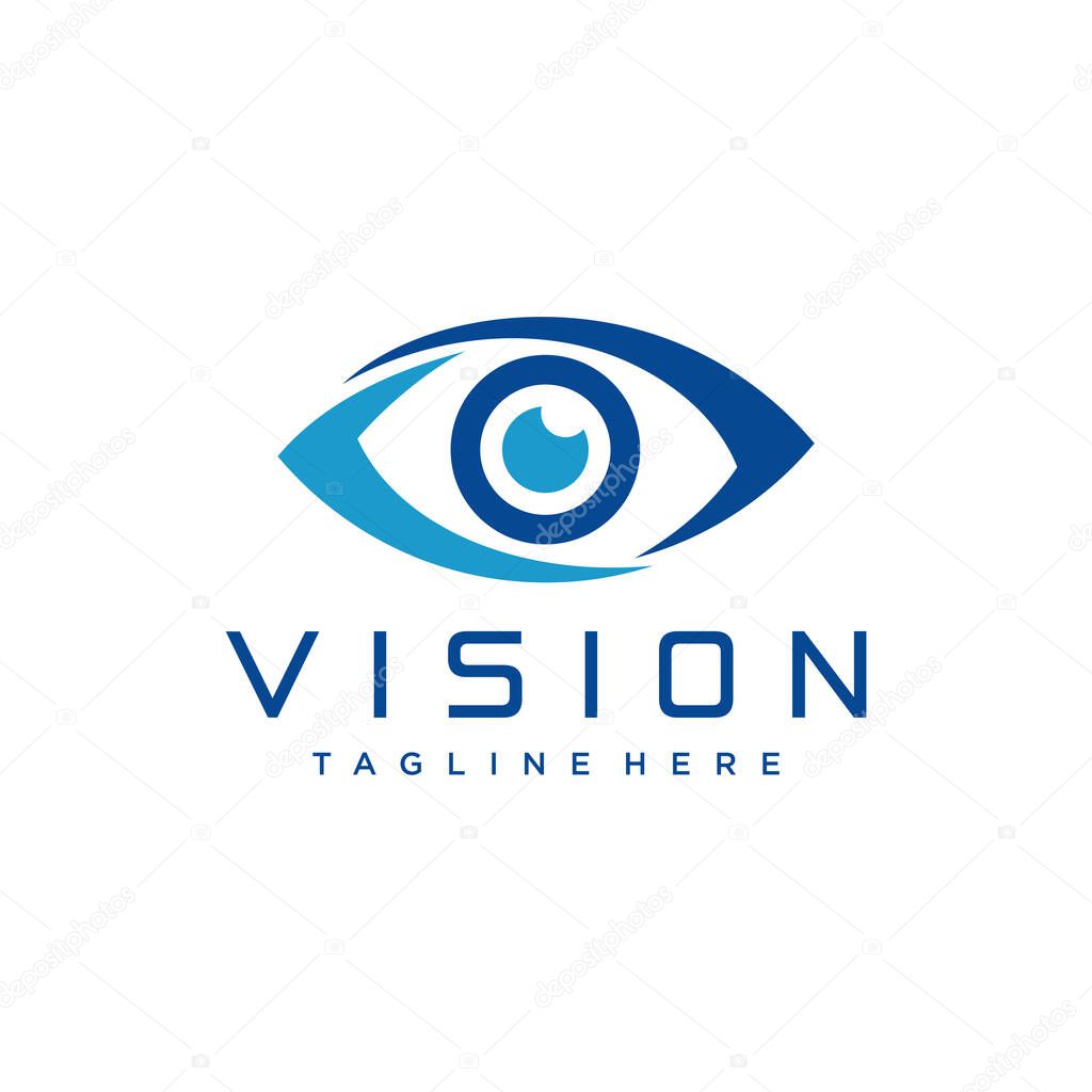 Eye Logo design vector template. Colorful media icon. Vision Logotype concept idea.