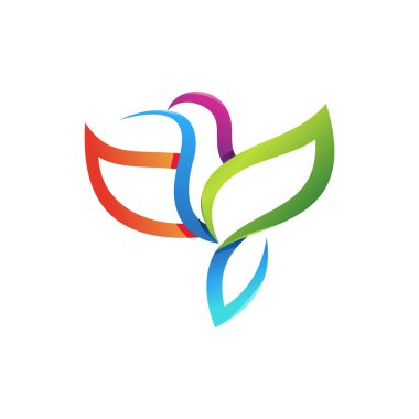 Sinekkuşu Logo Tasarım Vektörü Şablonu