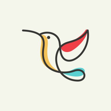 hummingbird logo design vector template clipart