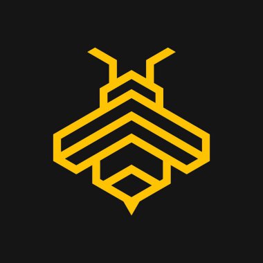 Soyut Arı simgesi logosu tasarım vektörü şablonu doğrusal geometrik. vektör illüstrasyonu.