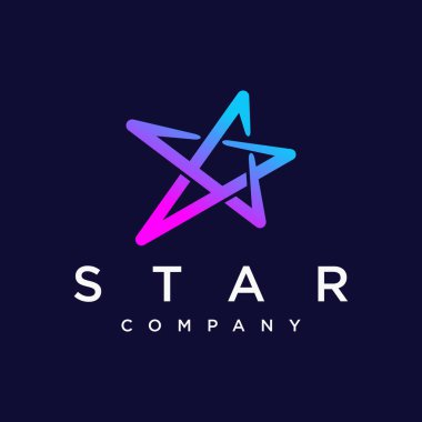 Creative Stars Logo Tasarımı. Modern Tasarım Rengi. Renkli Yıldız Logo Şablonu. vektör Resimleri.