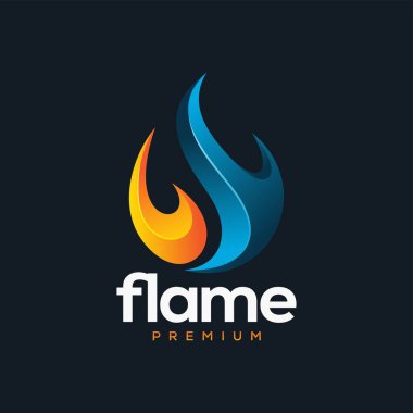 Flame Logo tasarım şablonu damla siluetini ateşle. Yaratıcı Damla Yak Zarif Şenlik Ateşi Logosu Ateş Logosu konsept simgesi.