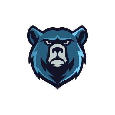 Ayı Maskotu Spor Logosu Tasarım Vektör Şablonu. Bear Head e-spor Logo Vektörü illüstrasyonu.