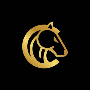 Creative Horse Head Line Outline Mono Line Style Profesyonel Logo Tasarım Vektörü. El çizimi Vektör illüstrasyonu.
