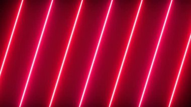 Neon ışığı soyut arkaplan, köşegen yön, sonsuz döngü neon ışıkları