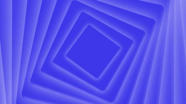 Kare şekilli geometrik mavi arkaplan. 3D Neon görsel döngü Modern animasyon