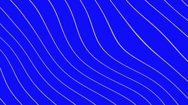 Soyut yavaş çekim mavi dalga çizgileri deseni. Görsel kusursuz döngü animasyonu basit düz tasarım, hareket grafikleri için, görsel modern sunumlar,