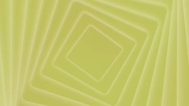Kare şekilli geometrik sarı arkaplan. 3D Neon minimalist döngü modern animasyon