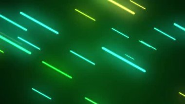 Parlak yeşil lazer çizgileri olan soyut siyah arkaplan. kompozisyon kusursuz döngü canlandırması