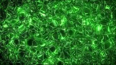Yeşil neon rengi arka plan, soyut dalga dokusu parlayan çizgi döngüsü animasyonu. kompozisyon pürüzsüz görüntü