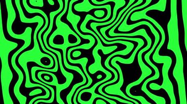 Siyah ve yeşil soyut gezgin psikedelik arka plan, sıvı illüzyon hipnotik kompozisyon, kusursuz döngü animasyonu