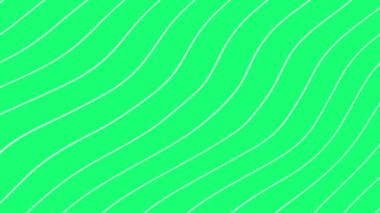 Soyut ağır çekim yeşil dalga çizgileri deseni. Kusursuz döngü animasyonu basit düz tasarım, hareket grafikleri için, kompozisyon modern sunumlar,