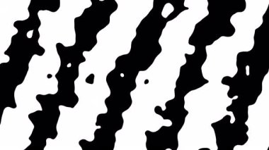 Siyah ve beyaz soyut gezgin psikedelik arka plan, sıvı illüzyon hipnotik kompozisyon, kusursuz döngü animasyonu