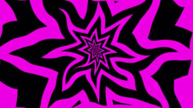 dönen bir hipnotik soyut spiral döngü, mor ve beyaz Psychedelic geometrik şablon dalgalı arka plan