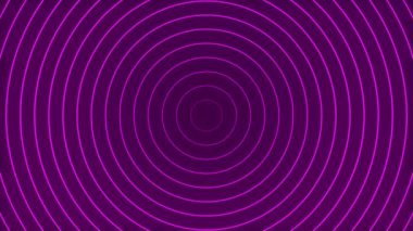 Mor neon daire arka plan, spiral tünel çizgi animasyonu, şablon hipnotik illüzyon dalgaları yayıyor.