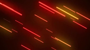 Parlak turuncu lazer hatları olan soyut turuncu arka plan. şablonsuz döngü canlandırması