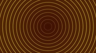 Turuncu neon daire arka plan, spiral tünel çizgi animasyonu, şablon hipnotik illüzyon dalgaları yayıyor.