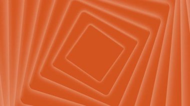 Kare şekilli geometrik turuncu arka plan. 3D Neon şablon döngüsü modern animasyon