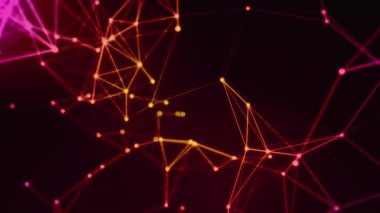 Soyut yüksek teknoloji fütüristik 3D pleksus hareket turuncu arka plan, modern animasyon şablonu