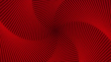 parlak kırmızı arkaplan altıgen neon ışıklı çizgiler tünel, hd tasarım dipsiz döngü canlandırması
