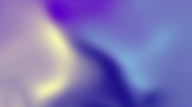 Akışkan mavi, sarı, mor renkli bulanık aurora gradyan, döngülü animasyon tasarım, markalaşma ve dijital ortam için rüya gibi, modern ve atmosferik bir görsel yaratıyor.