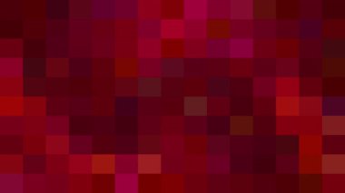 kırmızı kareler arkaplan, piksel mozaik çok renkli geometrik kare resim deseni HD dijital kopyalama alanı kusursuz döngü animasyonu