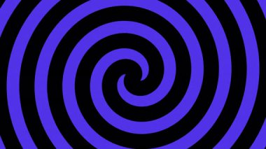 Mavi psikedelik spiral, radyal ışınlar, kıvrımlı komik efekt, girdap arka planı, Hipnotik spiral, 4K kusursuz animasyon