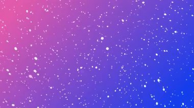 Sihirli ve sakin tasarım projeleri için beyaz parçacıklarla dolu mavi soyut doku, kusursuz bir animasyon
