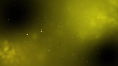 Duman ile koyu sarı arkaplan, zarif soyut gradyan parçacık simleri kopya alanı HD dijital canlandırma animasyonu, web sitesi, canlı masaüstü ve duvar kağıdı