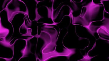 Parlak, parlak mor çizgiler koyu renk arka planda hareket ediyor. Soyut neon parlak sıvı dalga gradyan ışık partisinin hatları. Aydınlık element, 4K kusursuz döngü canlandırması