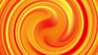 Sarı turuncu girdap arka plan, beyaz parçacık ışık çizgileri ve dağınık parıltılar, 4K kusursuz döngü animasyonu