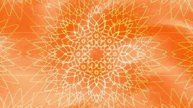 Kaleydoskop arka plan turuncu soyut hareket eden gradyan, güzel çiçek deseni