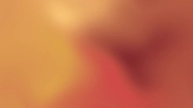 Yumuşak renk arkaplanı, turuncu kahverengi gradyan ile renkli soyut, parlak sıvı düz hareket 4K pürüzsüz döngü animasyonu