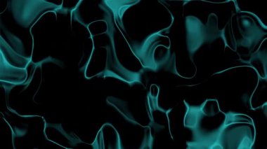 soyut siyah turkuaz arka plan, sıvı desen, 4K dipsiz döngü animasyonu