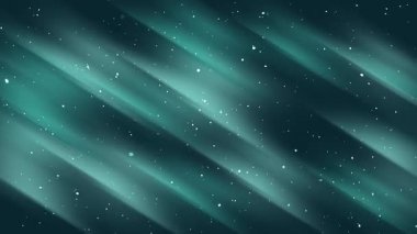 Lüks beyaz parçacık ışık çizgilerine sahip siyah turkuaz uzay arkaplanı, sarı çizgi dalgaları soyut gradyan 4K kusursuz döngü animasyonu