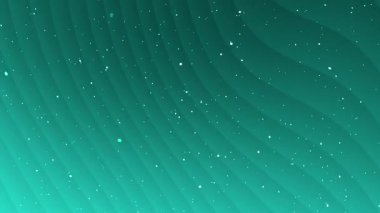 Lüks beyaz parçacık ışık çizgileriyle sade turkuaz uzay arkaplanı, çapraz çizgi deseni 4K kusursuz döngü animasyonu