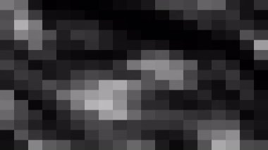 piksel sanat mozaiği soyut koyu gri arkaplan, girdap dönüş gradyanı, geometrik kare şekil sanat deseni, HD 4K kusursuz döngü animasyonu