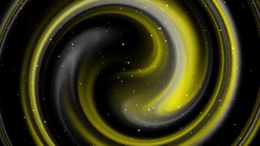 Estetik gri, siyah, sarı, neon altın çember arka plan alanı, lüks beyaz parçacık ışık çizgileri, soyut gradyan girdap hareketi, dinamik teknoloji, 4K döngü animasyonu