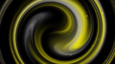 Lüks gri, siyah, sarı, neon altın çember arka plan parıltısı, güzel bokeh parçacık, yumuşak parlayan ışık soyut gradyan girdap hareketi, dinamik 4K döngü animasyonu