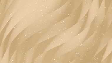 Zarif bej arkaplan, güzel bokeh parçacığı, yumuşak parlayan ışık, soyut koyu siyah dalgalı çizgi geometrik desen HD 4K kusursuz döngü animasyonu