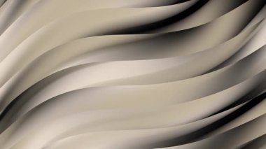 Zarif bej arkaplan, güzel bokeh parçacığı, yumuşak parlayan ışık, soyut koyu siyah dalgalı çizgi geometrik desen HD 4K kusursuz döngü animasyonu