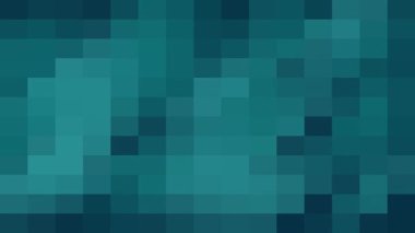 pixel art mozaik teil arkaplan, yeşil turkuaz girdap soyut girdap eğimli mermer desen, geometrik kare şekil sanat deseni, HD 4K dipsiz döngü animasyonu