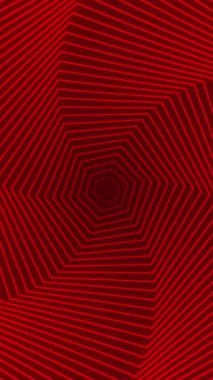 parlak kırmızı arkaplan altıgen neon parlayan çizgiler tünel, hd tasarımı dikey döngü animasyonu, dikey video